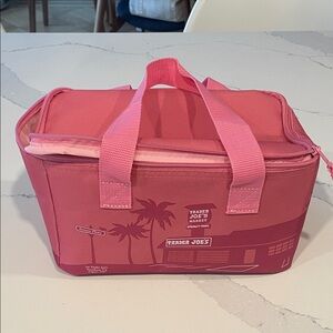 Trader Joe's Pink Insulated Lunch Bag - Portable Food Cooler